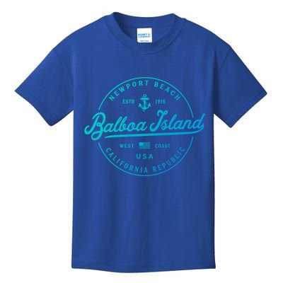 Nautical Anchor Balboa Island California Travel Vacation Gift Kids T-Shirt