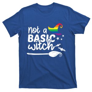 Not A Basic Witch Rainbow Witch Lgbt Halloween Lesbian Pride Gift T-Shirt