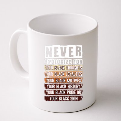 Never Apologize Black History Month Blm Melanin Pride Afro Coffee Mug