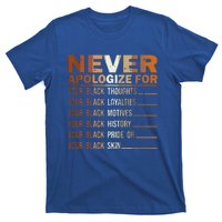 Never Apologize Black History Month BLM Melanin Pride T-Shirt