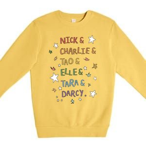 Nick And Charlie Tao And Elle And Darcy Nick And Charlie Cute Leaves Premium Crewneck Sweatshirt