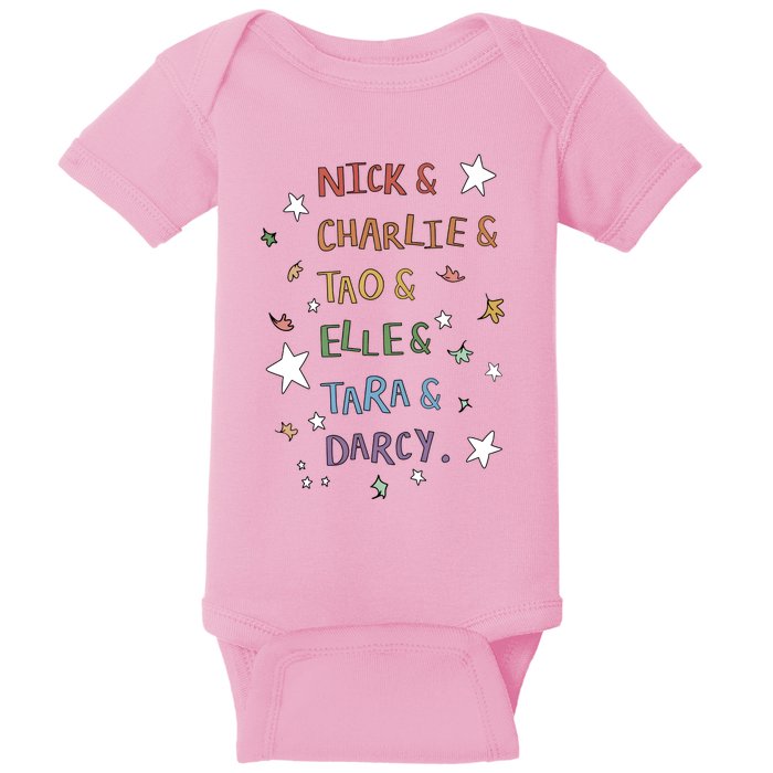 Nick And Charlie Tao And Elle And Darcy Nick And Charlie Cute Leaves Baby Bodysuit