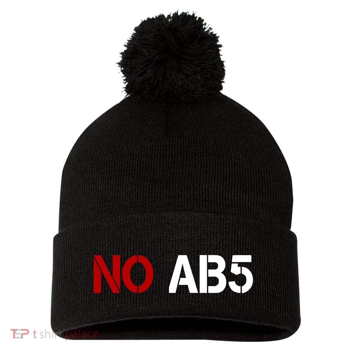 No AB5 California Truckers Protest Pom Pom 12in Knit Beanie