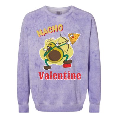 Nachogiftvalentine Avocado Cupid Nacho Chip Salsa Food Lover Gift Colorblast Crewneck Sweatshirt