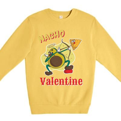 Nachogiftvalentine Avocado Cupid Nacho Chip Salsa Food Lover Gift Premium Crewneck Sweatshirt