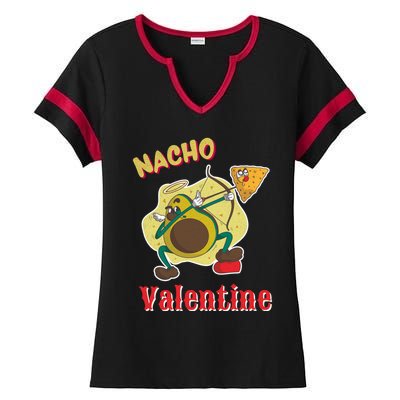 Nachogiftvalentine Avocado Cupid Nacho Chip Salsa Food Lover Gift Ladies Halftime Notch Neck Tee