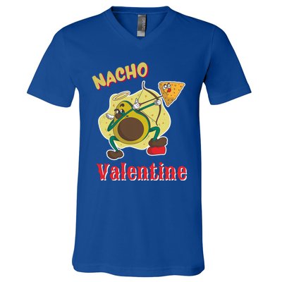 Nachogiftvalentine Avocado Cupid Nacho Chip Salsa Food Lover Gift V-Neck T-Shirt