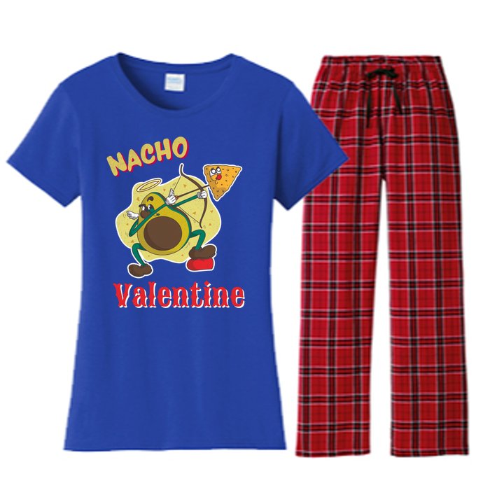 Nachogiftvalentine Avocado Cupid Nacho Chip Salsa Food Lover Gift Women's Flannel Pajama Set