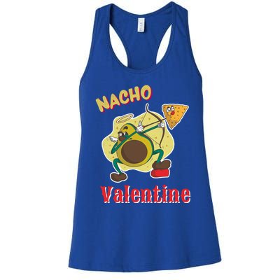 Nachogiftvalentine Avocado Cupid Nacho Chip Salsa Food Lover Gift Women's Racerback Tank