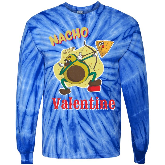 Nachogiftvalentine Avocado Cupid Nacho Chip Salsa Food Lover Gift Tie-Dye Long Sleeve Shirt