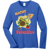 Nachogiftvalentine Avocado Cupid Nacho Chip Salsa Food Lover Gift Ladies Long Sleeve Shirt