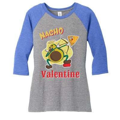 Nachogiftvalentine Avocado Cupid Nacho Chip Salsa Food Lover Gift Women's Tri-Blend 3/4-Sleeve Raglan Shirt