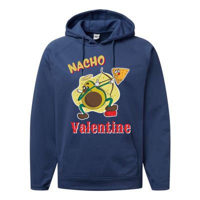 Nachogiftvalentine Avocado Cupid Nacho Chip Salsa Food Lover Gift Performance Fleece Hoodie