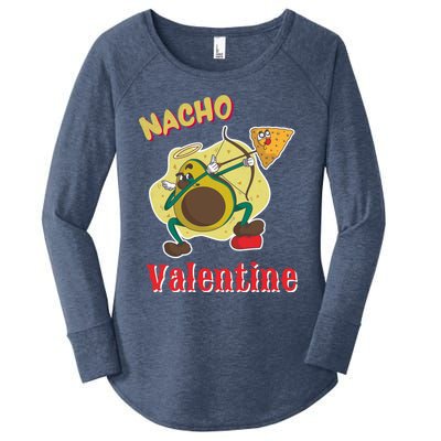 Nachogiftvalentine Avocado Cupid Nacho Chip Salsa Food Lover Gift Women's Perfect Tri Tunic Long Sleeve Shirt