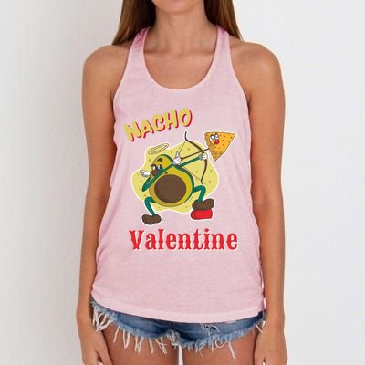 Nachogiftvalentine Avocado Cupid Nacho Chip Salsa Food Lover Gift Women's Knotted Racerback Tank