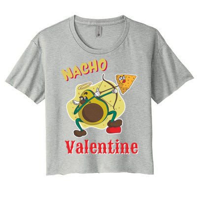 Nachogiftvalentine Avocado Cupid Nacho Chip Salsa Food Lover Gift Women's Crop Top Tee