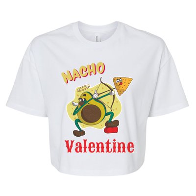 Nachogiftvalentine Avocado Cupid Nacho Chip Salsa Food Lover Gift Bella+Canvas Jersey Crop Tee