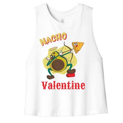 Nachogiftvalentine Avocado Cupid Nacho Chip Salsa Food Lover Gift Women's Racerback Cropped Tank