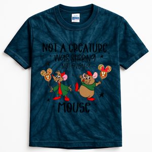 Not A Creature Was Stirring Not Even A Mouse Jaq And Gus Christmas Kids Tie-Dye T-Shirt