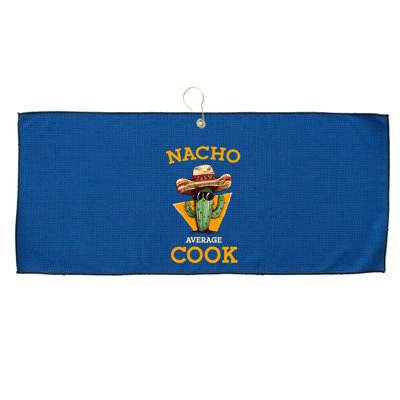 Nacho Average Cook Funny Mexican Chef Joke Cindo De Mayo Large Microfiber Waffle Golf Towel