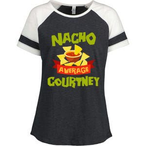 NACHO AVERAGE COURTNEY Funny Birthday Personalized Name Gift Enza Ladies Jersey Colorblock Tee