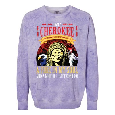 Native American Cherokee Indigenous Peoples Day Colorblast Crewneck Sweatshirt