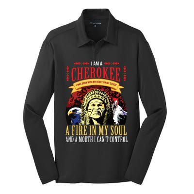 Native American Cherokee Indigenous Peoples Day Silk Touch Performance Long Sleeve Polo