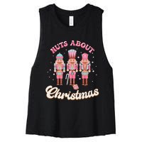 Nuts About Christmas Funny Christmas Nutcracker Women's Racerback Cropped Tank