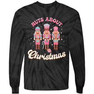 Nuts About Christmas Funny Christmas Nutcracker Tie-Dye Long Sleeve Shirt