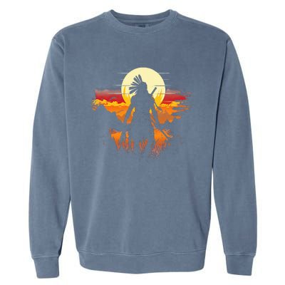 Native American Chief Tribes Culture Sacred Sioux Garment-Dyed Sweatshirt