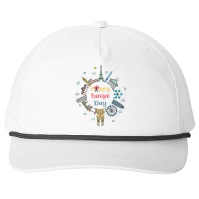 Nice And Cool Happyy Europe Day T Cute Gift Cool Gift Great Gift Snapback Five-Panel Rope Hat