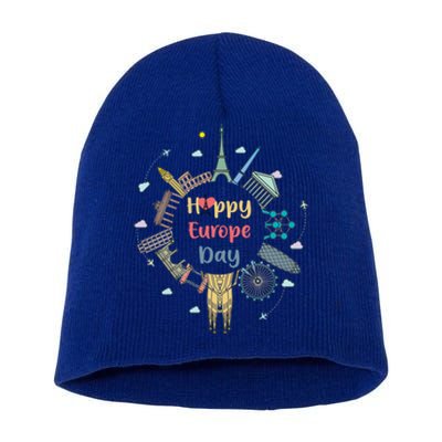 Nice And Cool Happyy Europe Day T Cute Gift Cool Gift Great Gift Short Acrylic Beanie