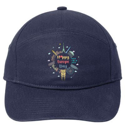 Nice And Cool Happyy Europe Day T Cute Gift Cool Gift Great Gift 7-Panel Snapback Hat