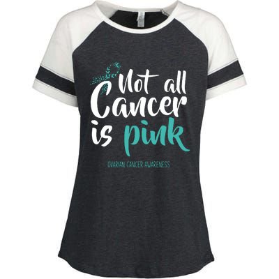 Not All Cancer Is Ovarian Cancer Awareness Enza Ladies Jersey Colorblock Tee