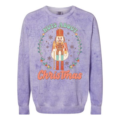 Nuts About Christmas Funny Holiday Colorblast Crewneck Sweatshirt