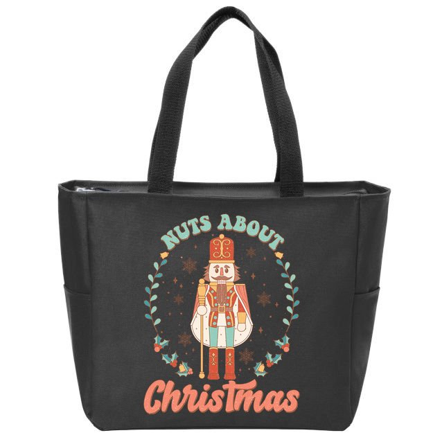 Nuts About Christmas Funny Holiday Zip Tote Bag