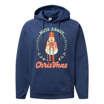 Nuts About Christmas Funny Holiday Performance Fleece Hoodie