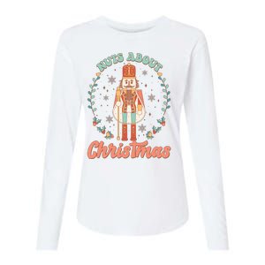 Nuts About Christmas Funny Holiday Womens Cotton Relaxed Long Sleeve T-Shirt