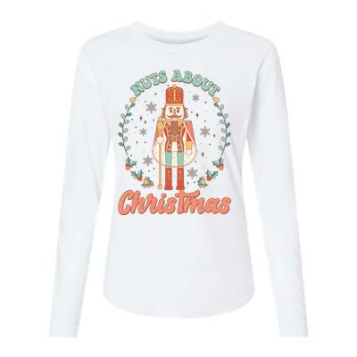 Nuts About Christmas Funny Holiday Womens Cotton Relaxed Long Sleeve T-Shirt