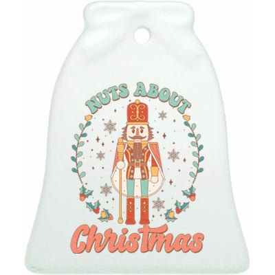 Nuts About Christmas Funny Holiday Ceramic Bell Ornament