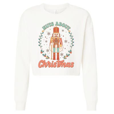 Nuts About Christmas Funny Holiday Cropped Pullover Crew