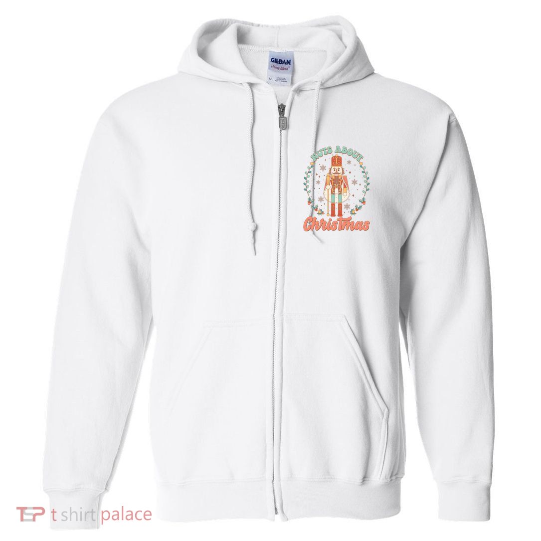 Nuts About Christmas Funny Holiday Full Zip Hoodie