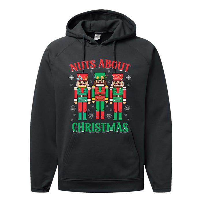 Nuts About Christmas Funny Nutcracker X Mas Performance Fleece Hoodie