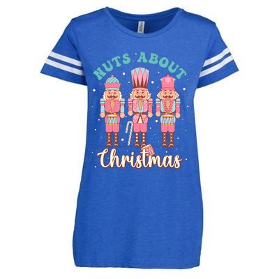 Nuts About Christmas Funny Pastel Christmas Nutcracker Doll Enza Ladies Jersey Football T-Shirt