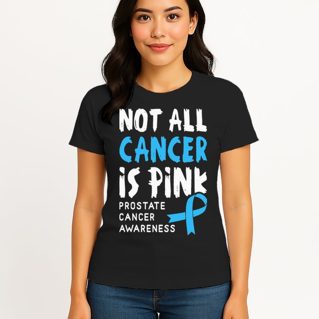 Not All Cancer Is Pink Prostate Cancer Awareness Support Womens T-Shirt