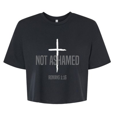 Not Ashamed Cross Inspirational Christian Religious Bible Bella+Canvas Jersey Crop Tee