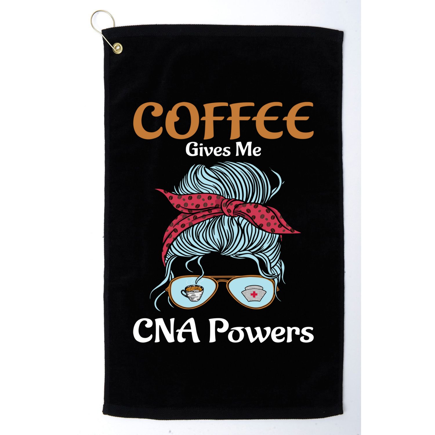 Nurse Aide Coffee Gives Me Cna Powers Healthcare Worker Gift Golf Towel