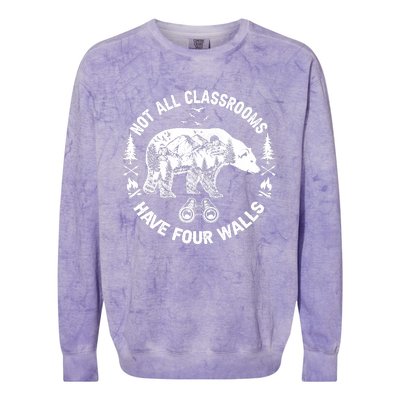 Not All Classrooms Have Four Walls Adventure Bear Homeschool Colorblast Crewneck Sweatshirt