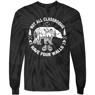 Not All Classrooms Have Four Walls Adventure Bear Homeschool Tie-Dye Long Sleeve Shirt