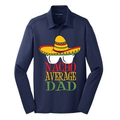 Nacho Average Dad Silk Touch Performance Long Sleeve Polo